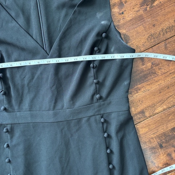 Calvin Klein Black Midi Dress with Button Detail - Picture 5 of 8